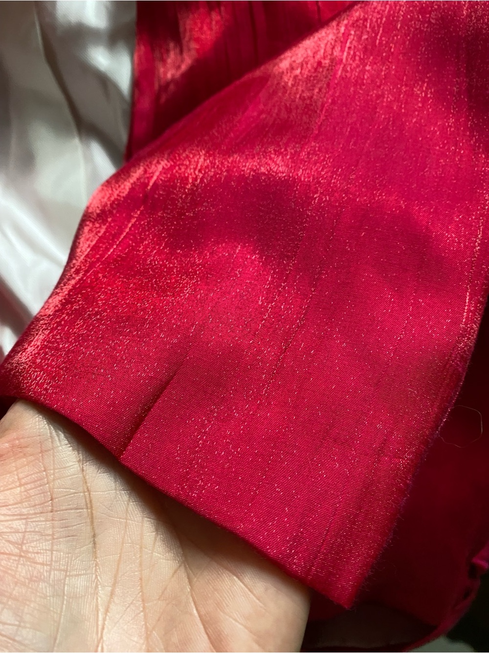 ZARA Hot Pink Red Crinkle Effect Shimmering Belted Blazer! 💖 - Picture 11 of 16